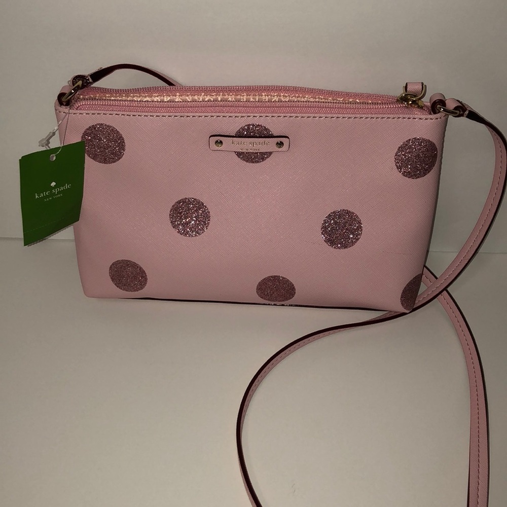 NWT kate spade pink polka dot crossbody